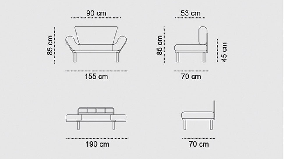 2-seater sofa bed Nitta cream