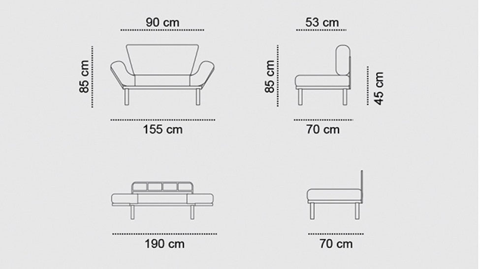 2-seater sofa bed Nitta Gray