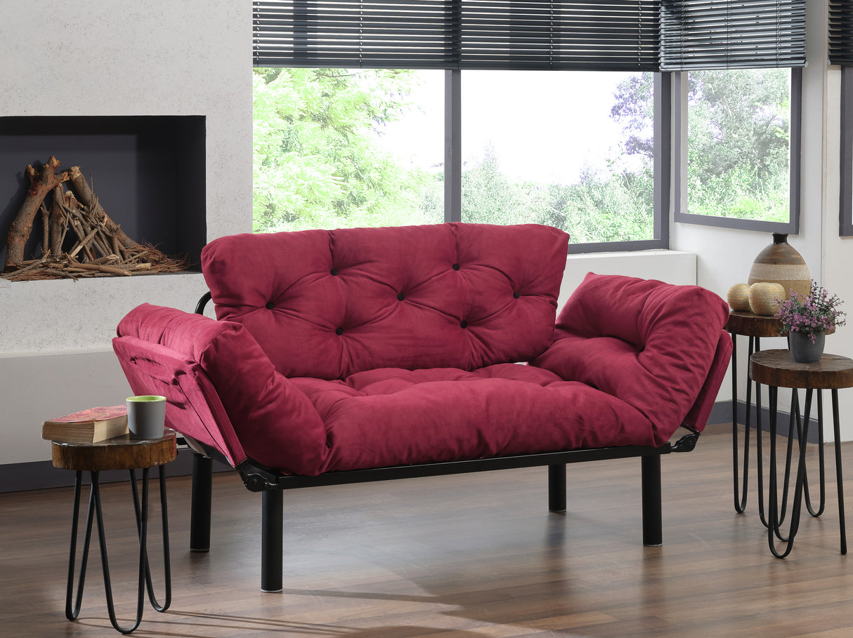 2-seater sofa bed Nitta Maroon