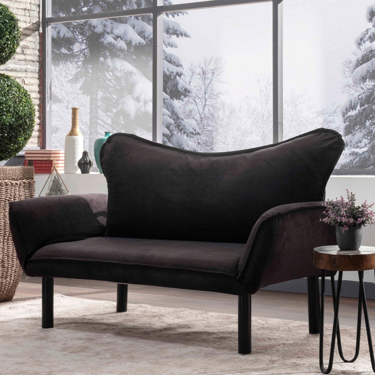 2-seater sofa bed chatto black