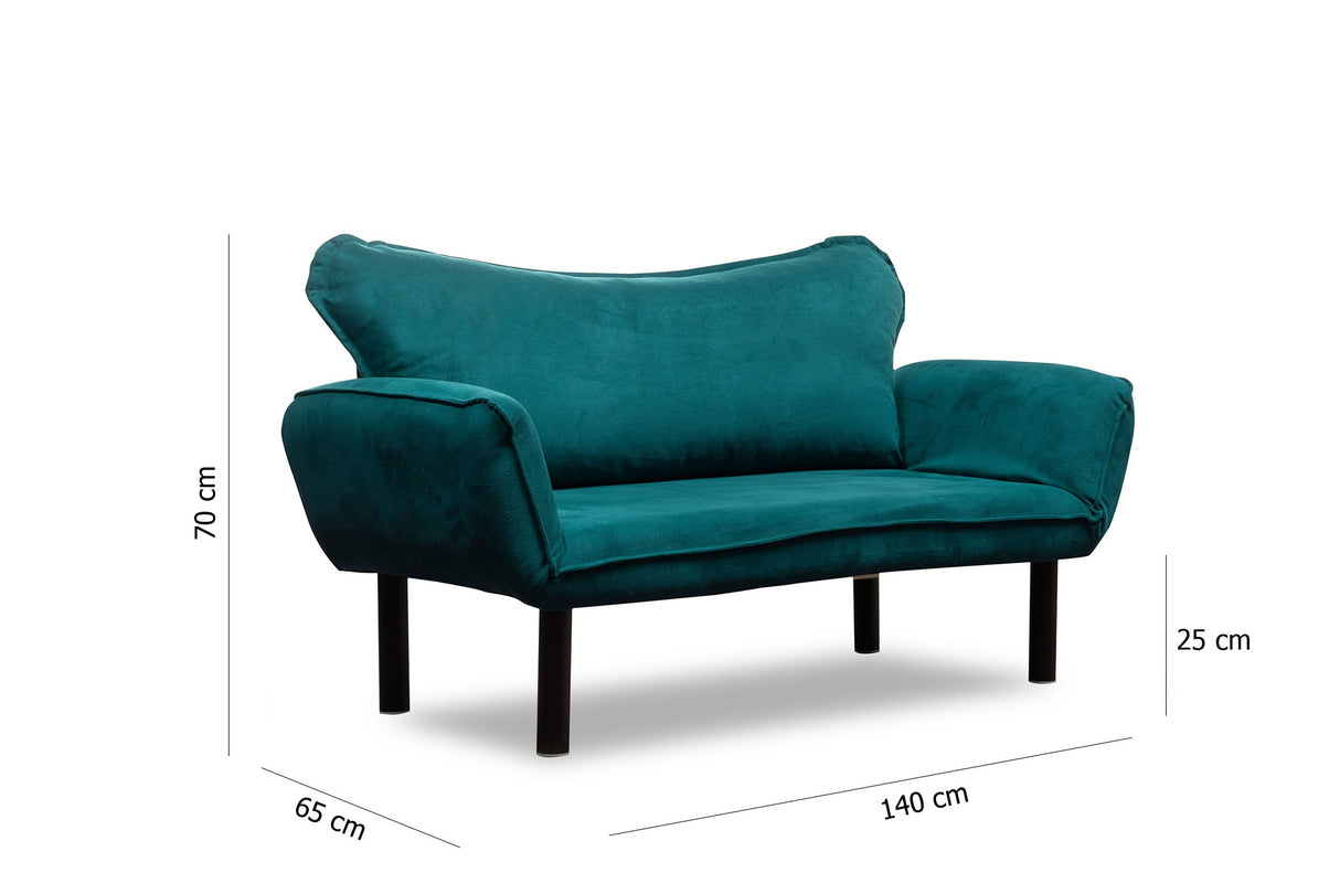 2-seater sofa bed Chatto Petrol blue