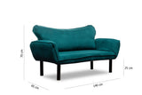 2-seater sofa bed Chatto Petrol blue