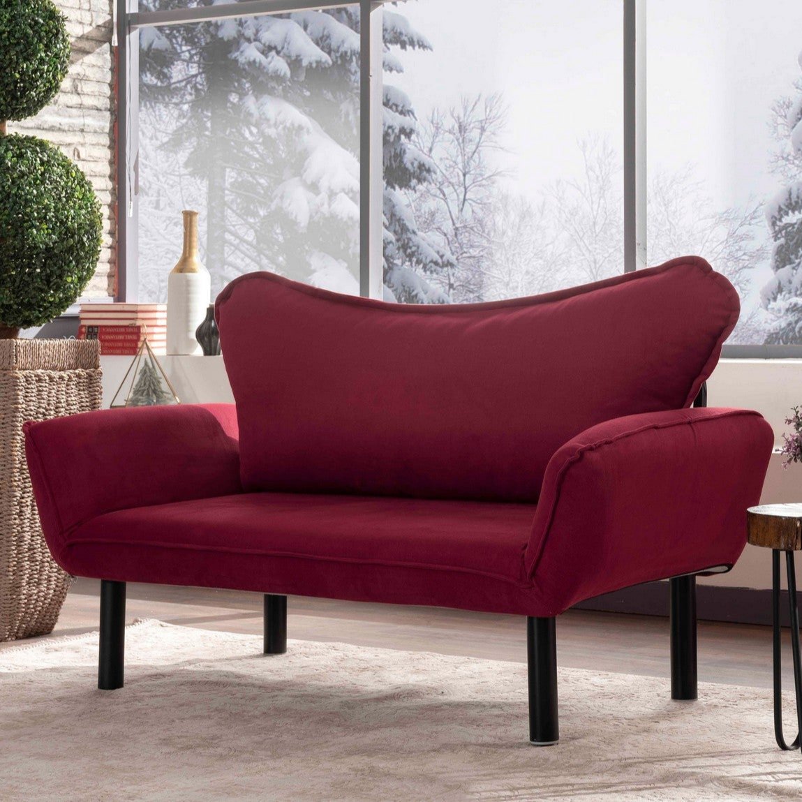 2-seater sofa bed Chatto Maroon