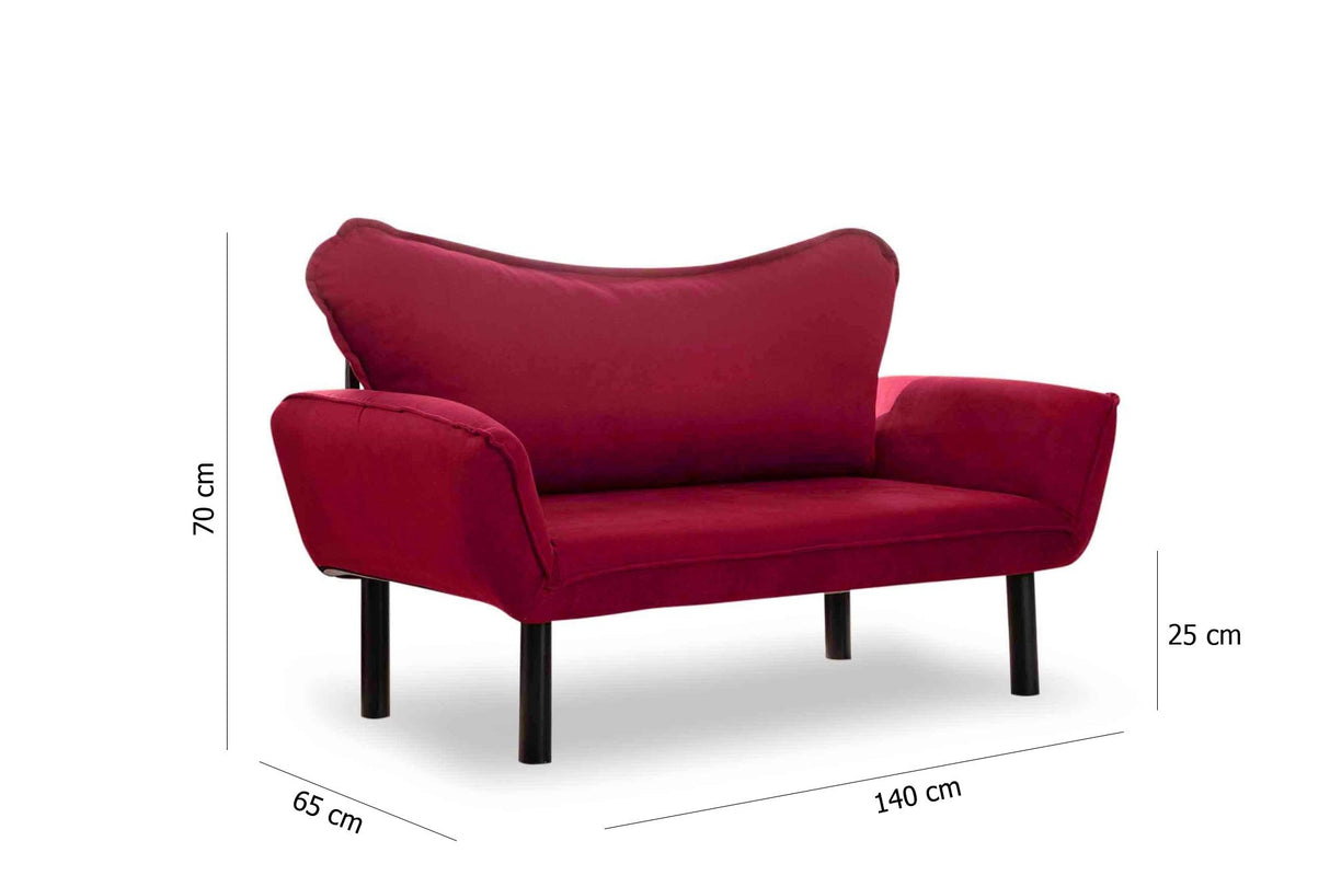 2-seater sofa bed Chatto Maroon