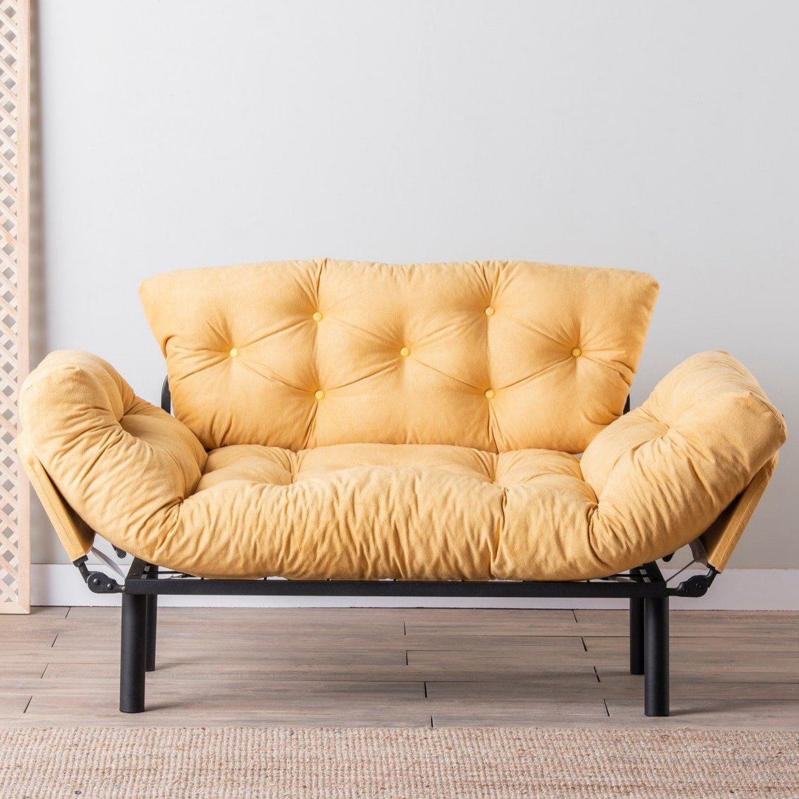 2-seater sofa bed Nitta Mustard