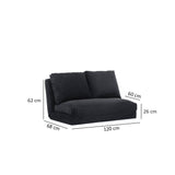 2-seater sofa bed taida black