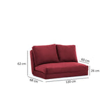 2-seater sofa bed taida maroon