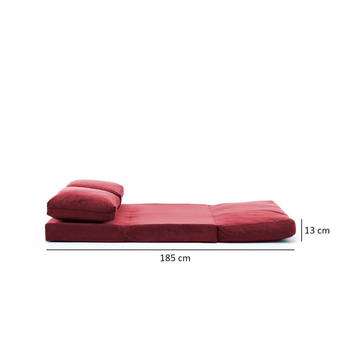 2-seater sofa bed taida maroon