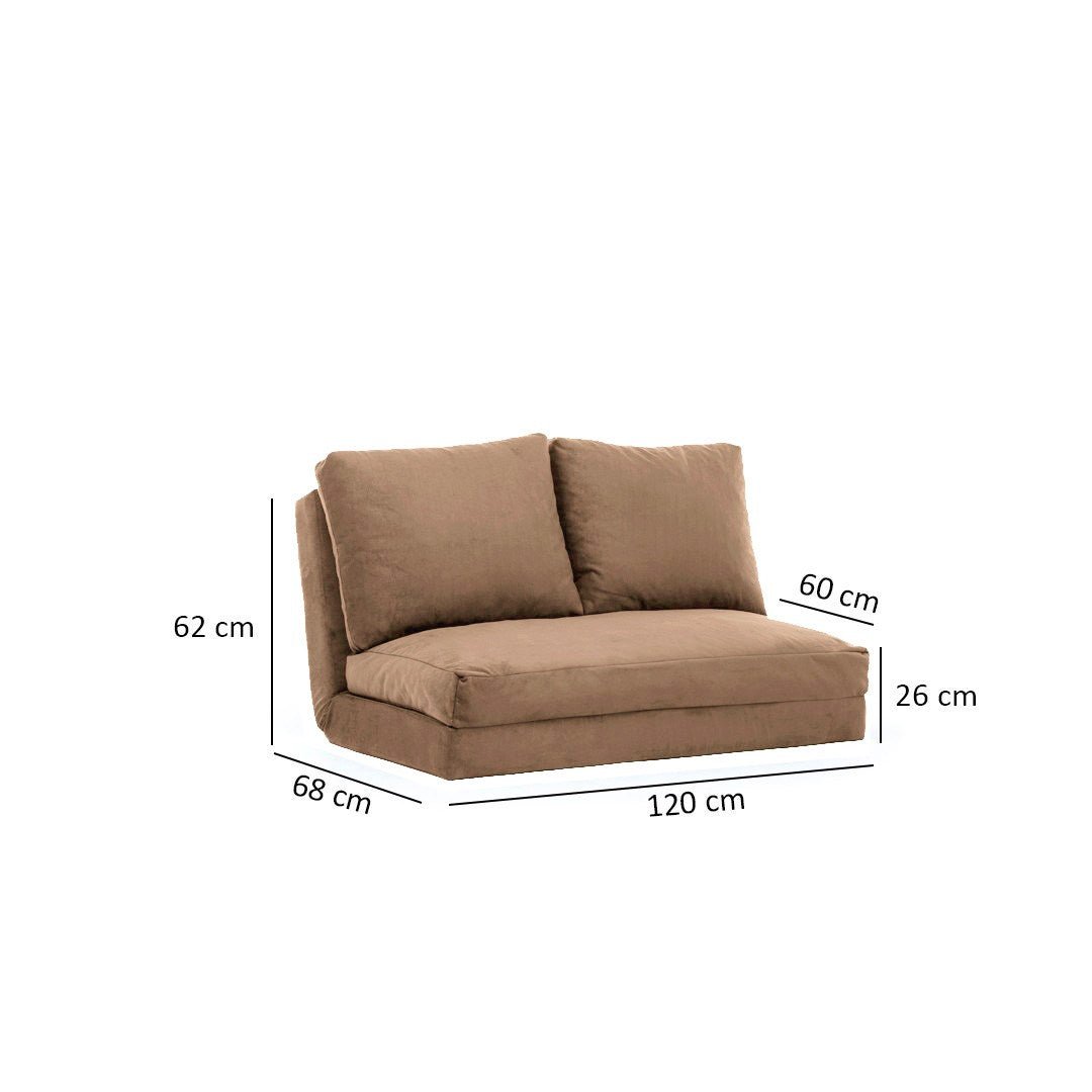 2-seater sofa bed taida light brown