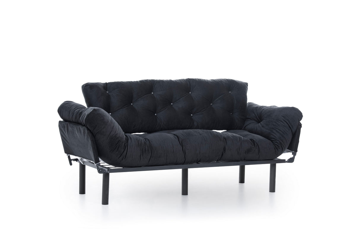 3-seater sofa bed Nitta Triple Black