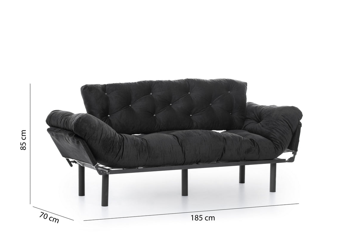 3-seater sofa bed Nitta Triple Black