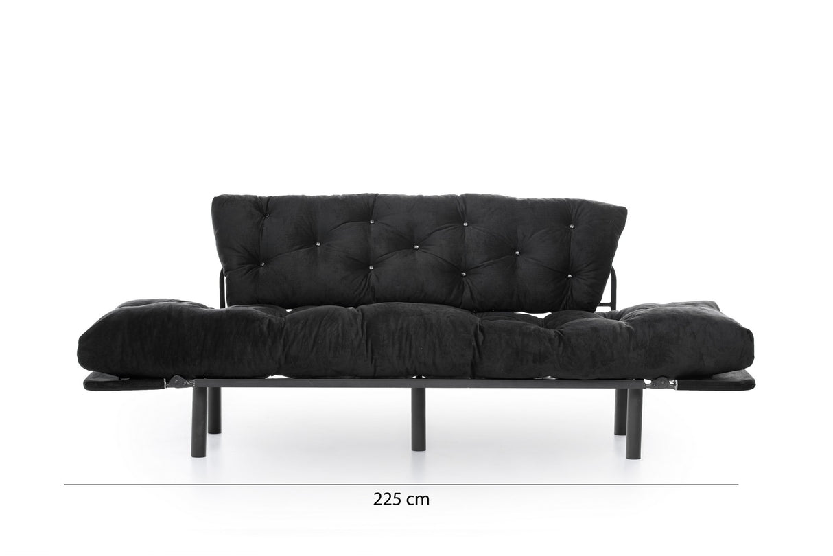 3-seater sofa bed Nitta Triple Black