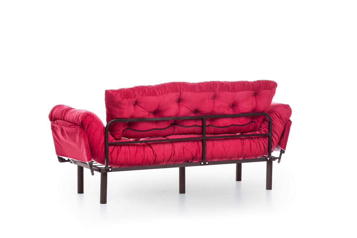 3-seater sofa bed Nitta Triple Maroon