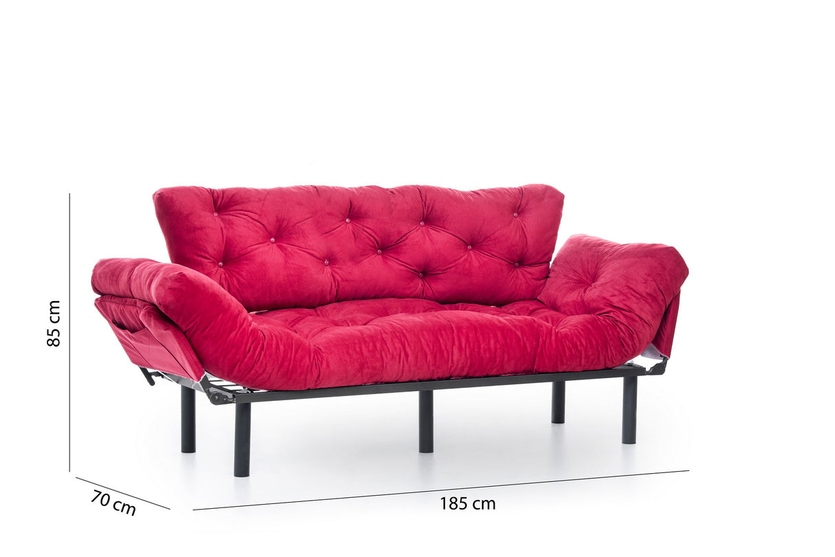 3-seater sofa bed Nitta Triple Maroon