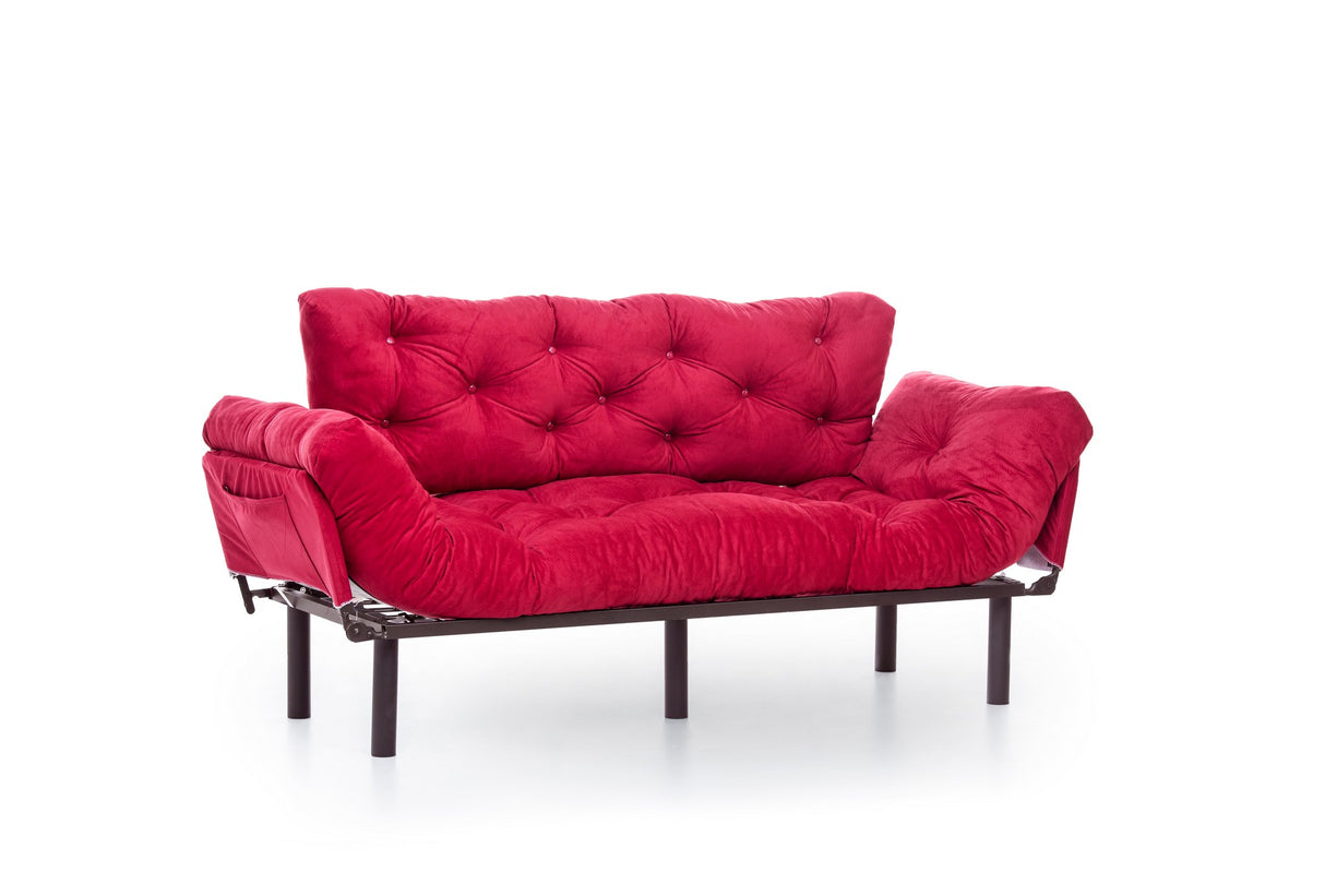 3-seater sofa bed Nitta Triple Maroon