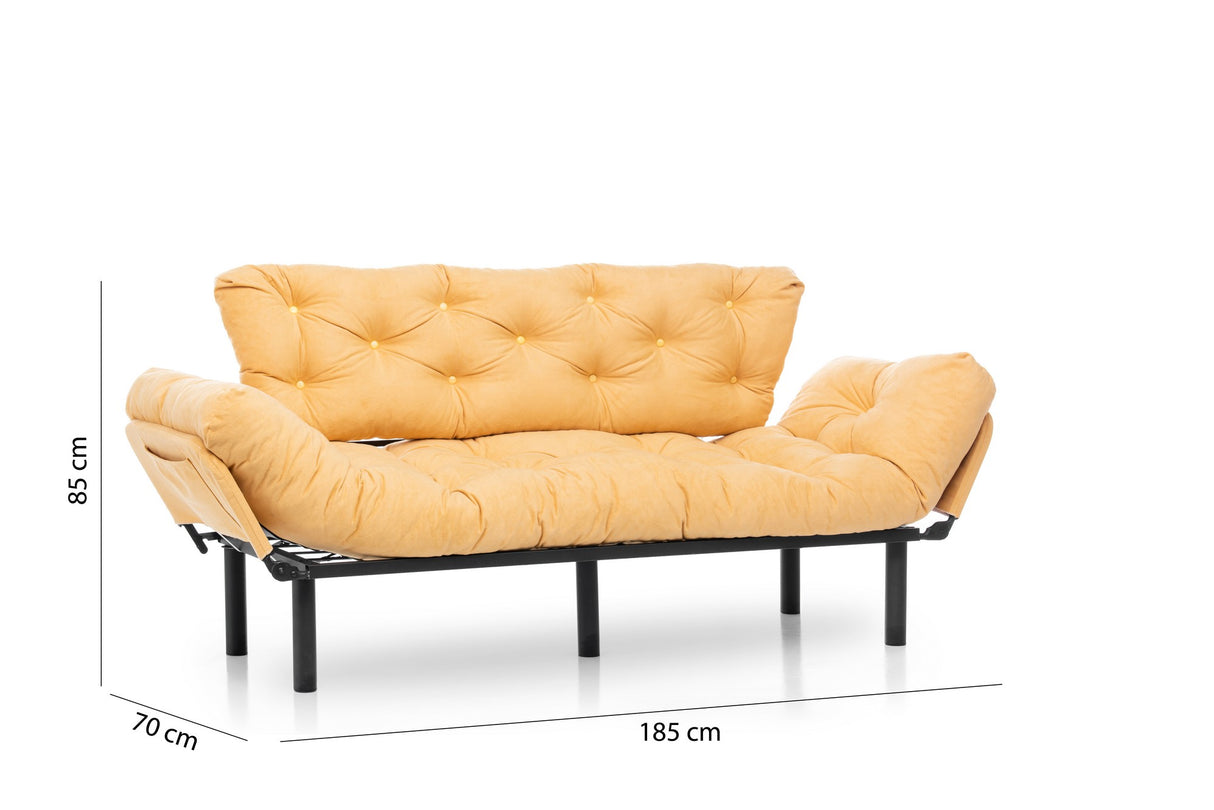 3-seater sofa bed Nitta Triple Mustard