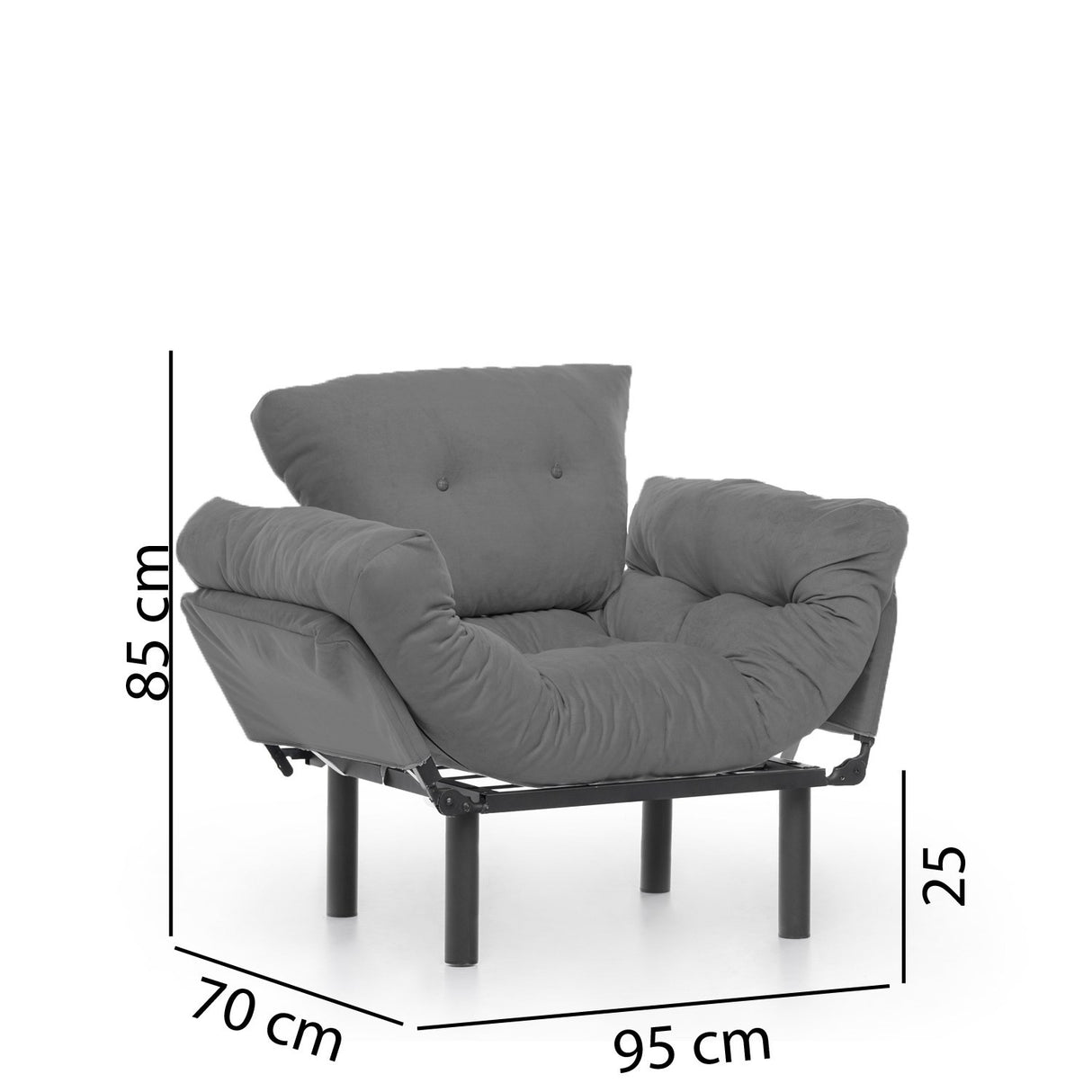 Armchair nitta single gray