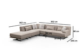 Corner sofa left Bentley Beige