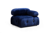 Modular Bank 3-seater with Hocker Bubble Velvet Blue