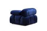 Modular Bank 3-seater with Hocker Bubble Velvet Blue