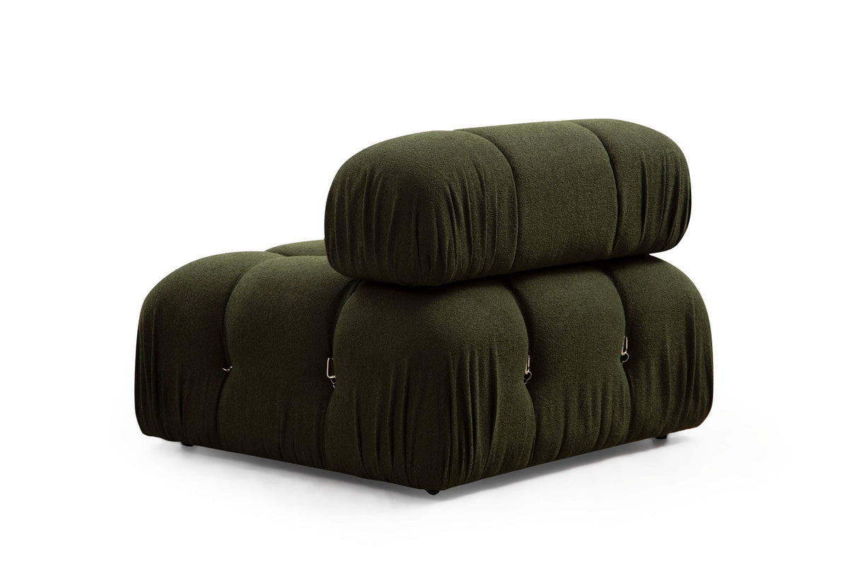 Modular Bank 3-seater with Hocker Bubble Velvet Green