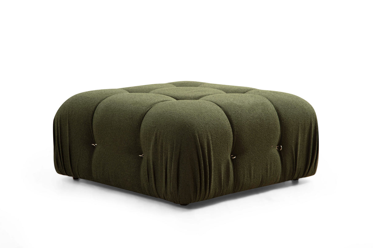 Modular Bank 3-seater with Hocker Bubble Velvet Green