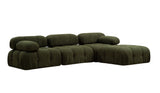 Modular Bank 3-seater with Hocker Bubble Velvet Green