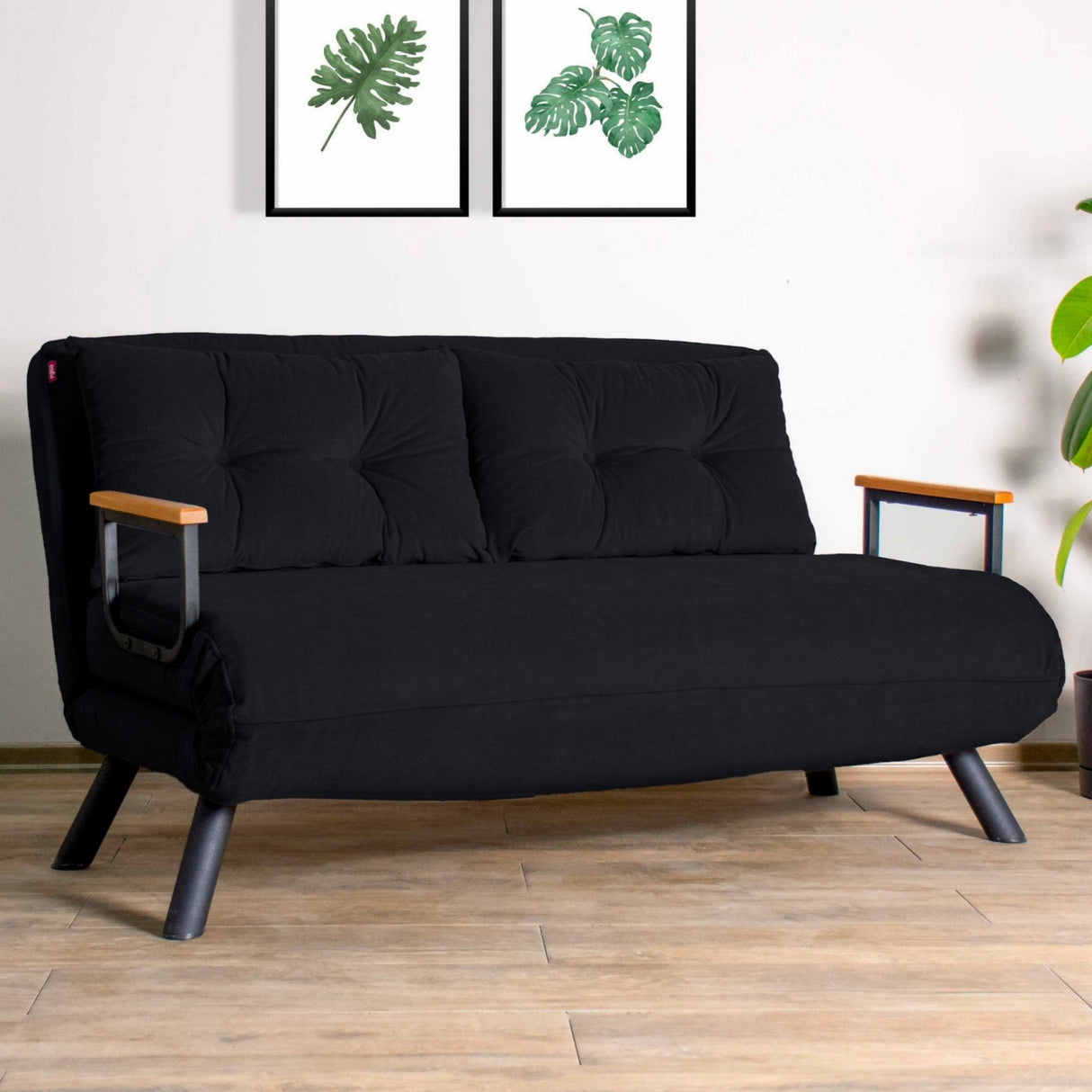 2-seater sofa bed Sando Black