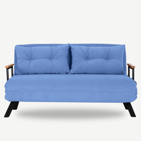 2-seater sofa bed Sando blue