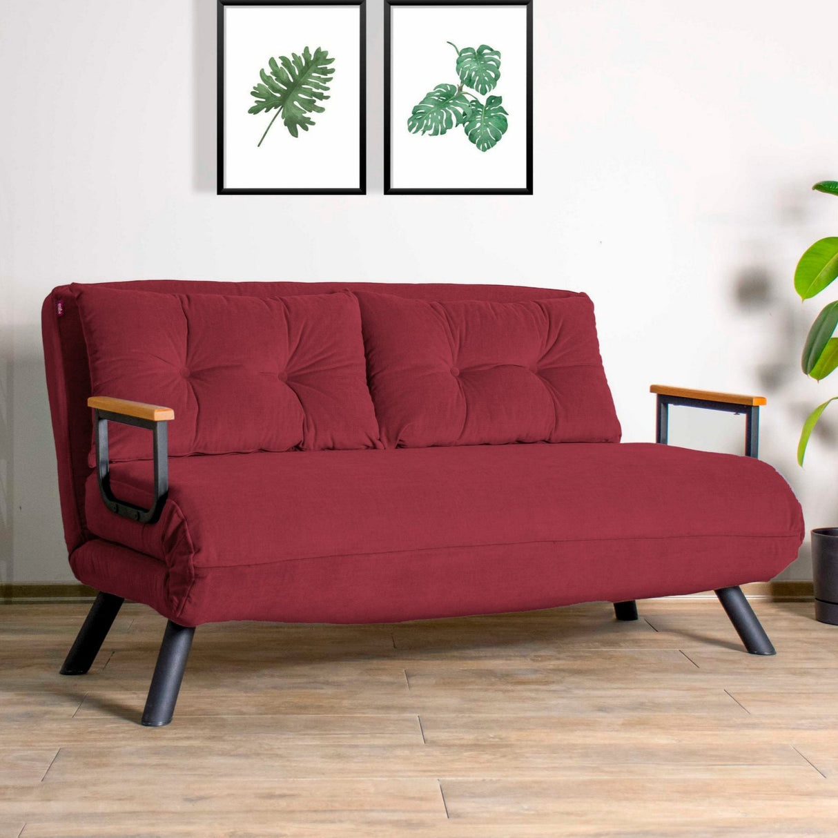 2-seater sofa bed Sando Maroon