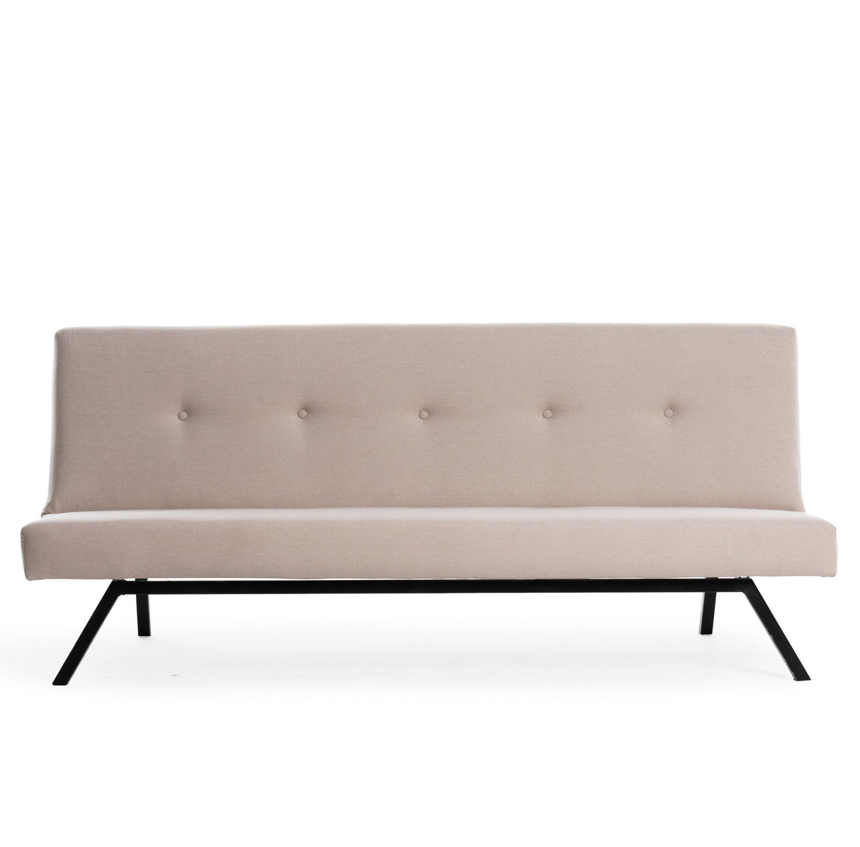3-Seater Sofa Bed Zoly Cream Fabric - 180 cm - Without Armrests - Quilted 