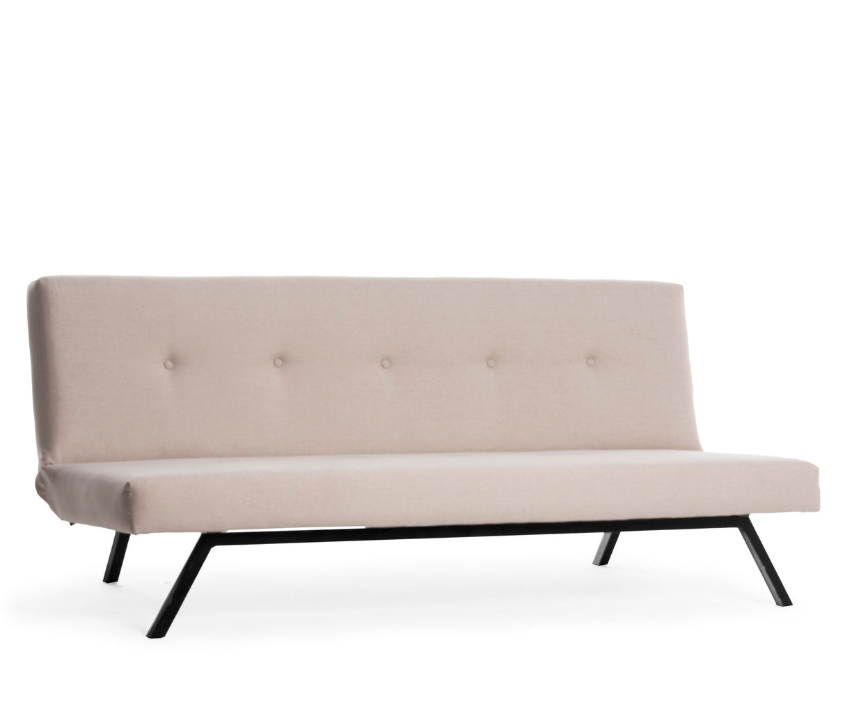 3-Seater Sofa Bed Zoly Cream Fabric - 180 cm - Without Armrests - Quilted 