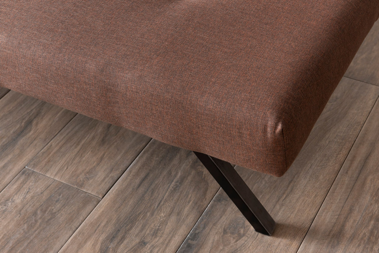 3-Seater Sofa Bed Zoly Brown Fabric - 180 cm - Without Armrests - Button-Tufted 