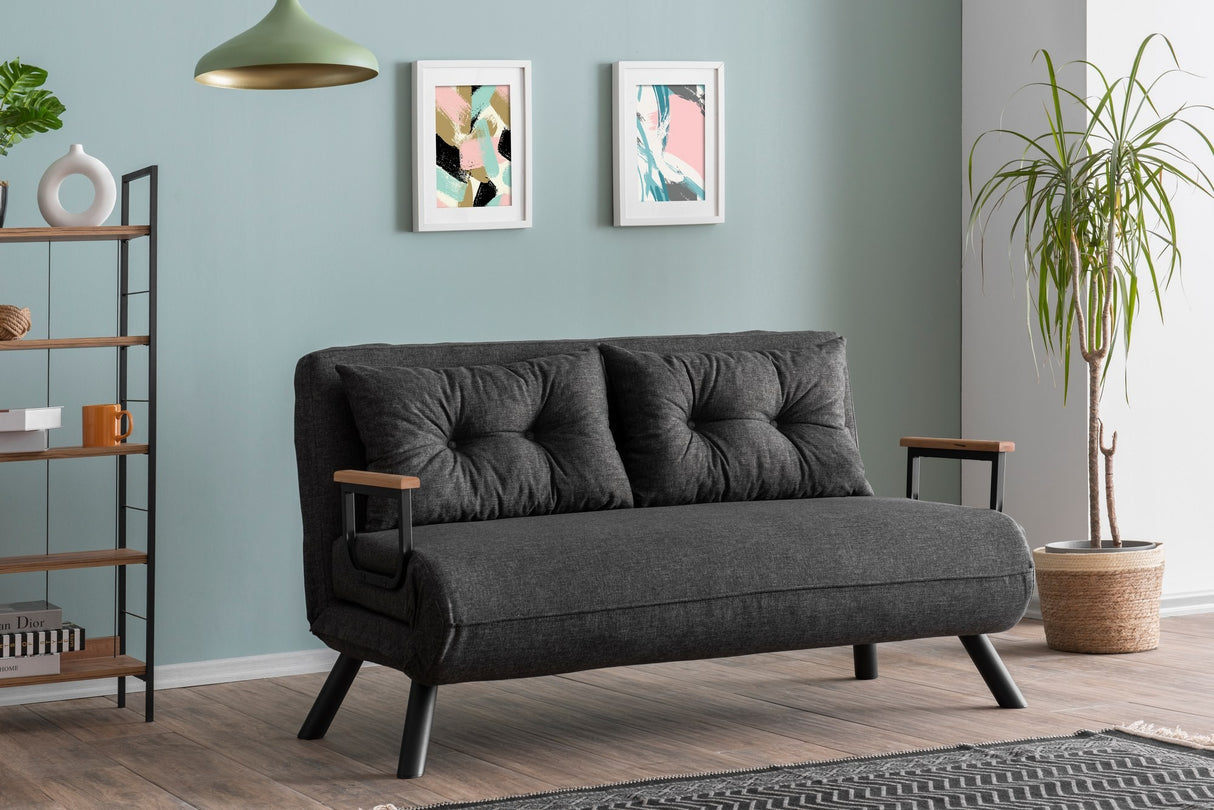 2-seater sofa bed Sando dark gray