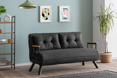 2-seater sofa bed Sando dark gray