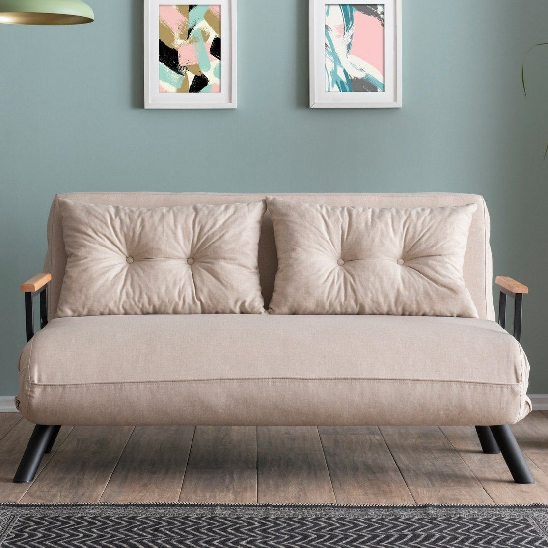 2-seater sofa bed Sando cream