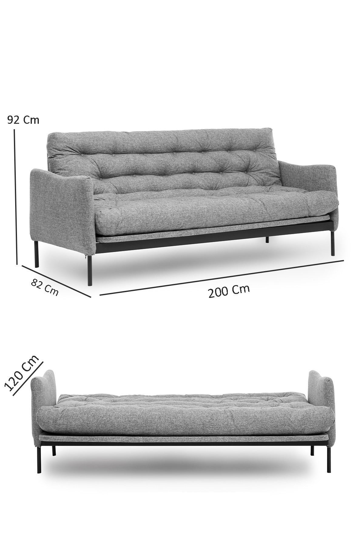 3-seater sofa bed Renge light gray