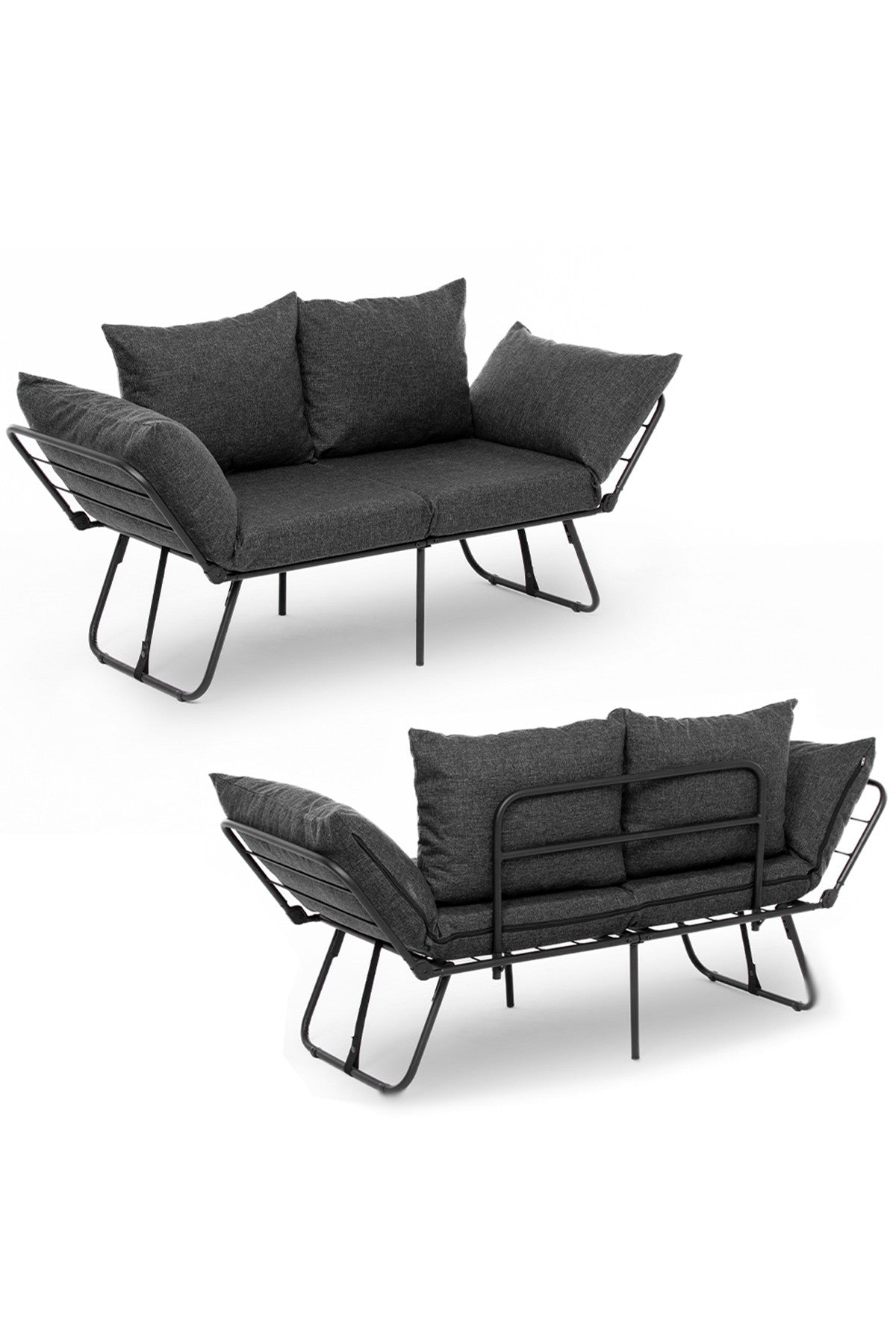 2-seater sofa bed viper dark gray