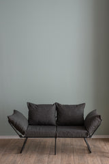 2-seater sofa bed viper dark gray