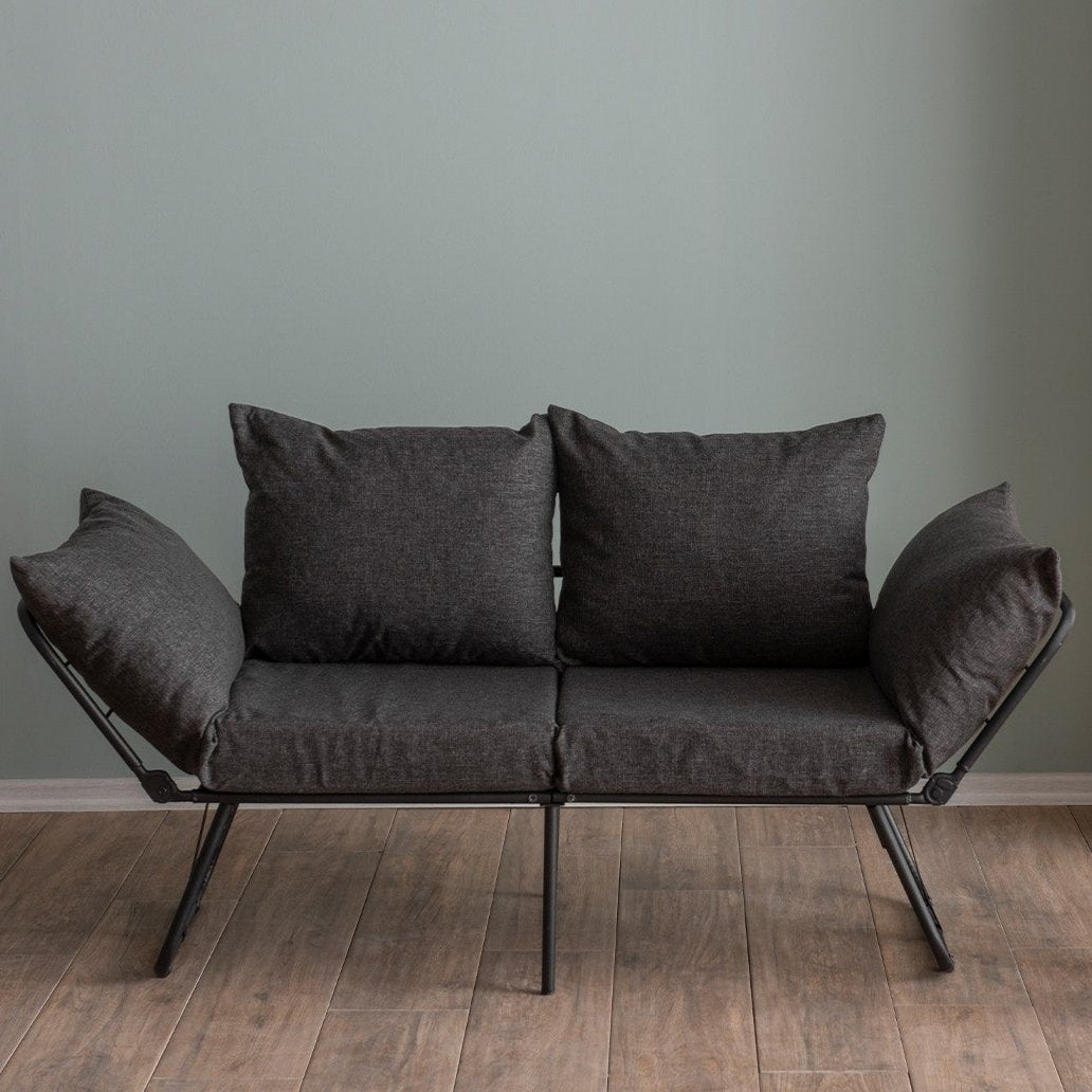 2-seater sofa bed viper dark gray