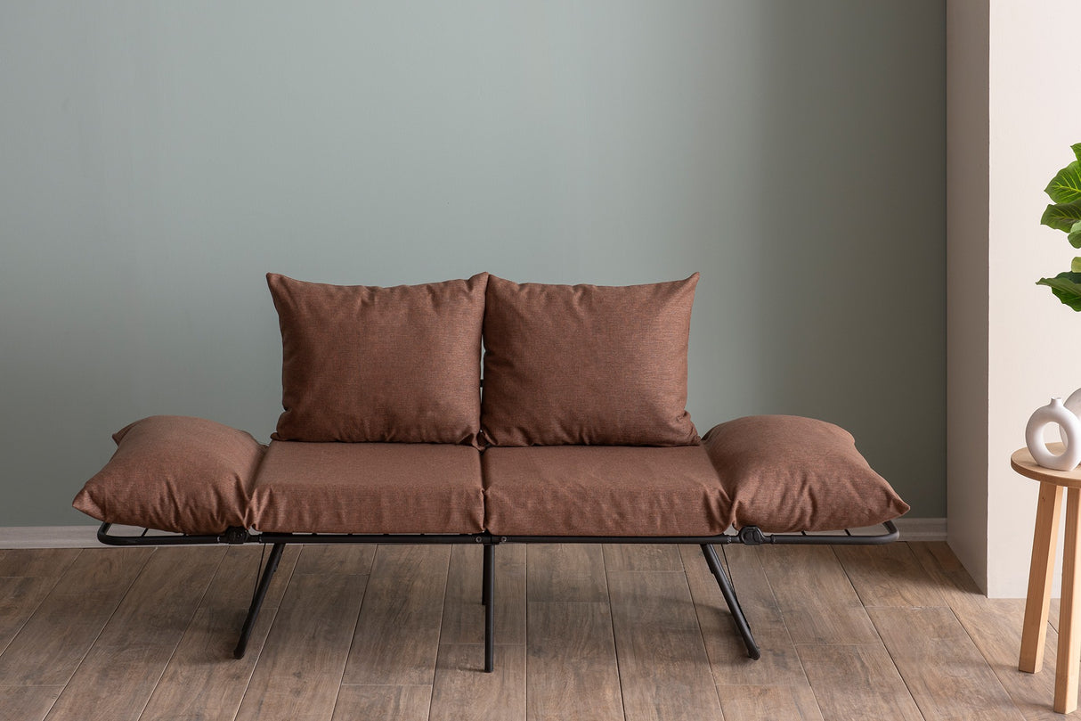 2-seater sofa bed viper light brown