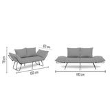 2-seater sofa bed viper gray