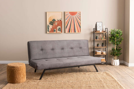 3-Seater Sofa Bed Zoly Gray Fabric - 180 cm - Without Armrests - Quilted 
