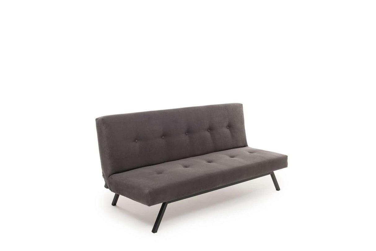 3-Seater Sofa Bed Zoly Gray Fabric - 180 cm - Without Armrests - Quilted 