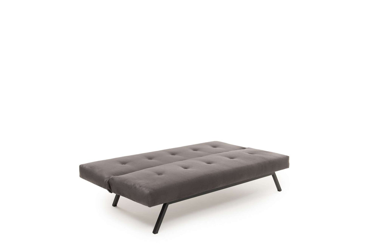 3-Seater Sofa Bed Zoly Gray Fabric - 180 cm - Without Armrests - Quilted 