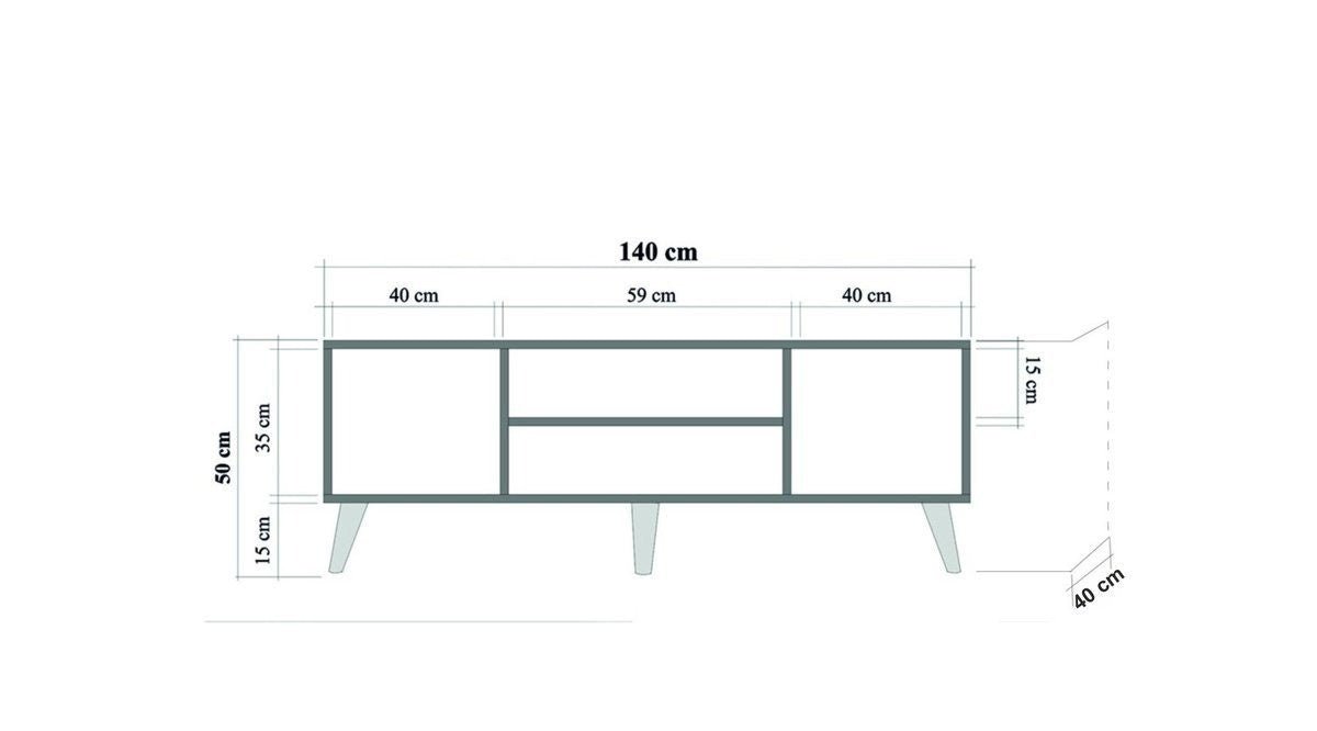 TV Furniture Truva Sonoma Eik Melamine 140x50x40 cm