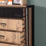 Chest of drawers cosmo Atlantic pine wood black melamine