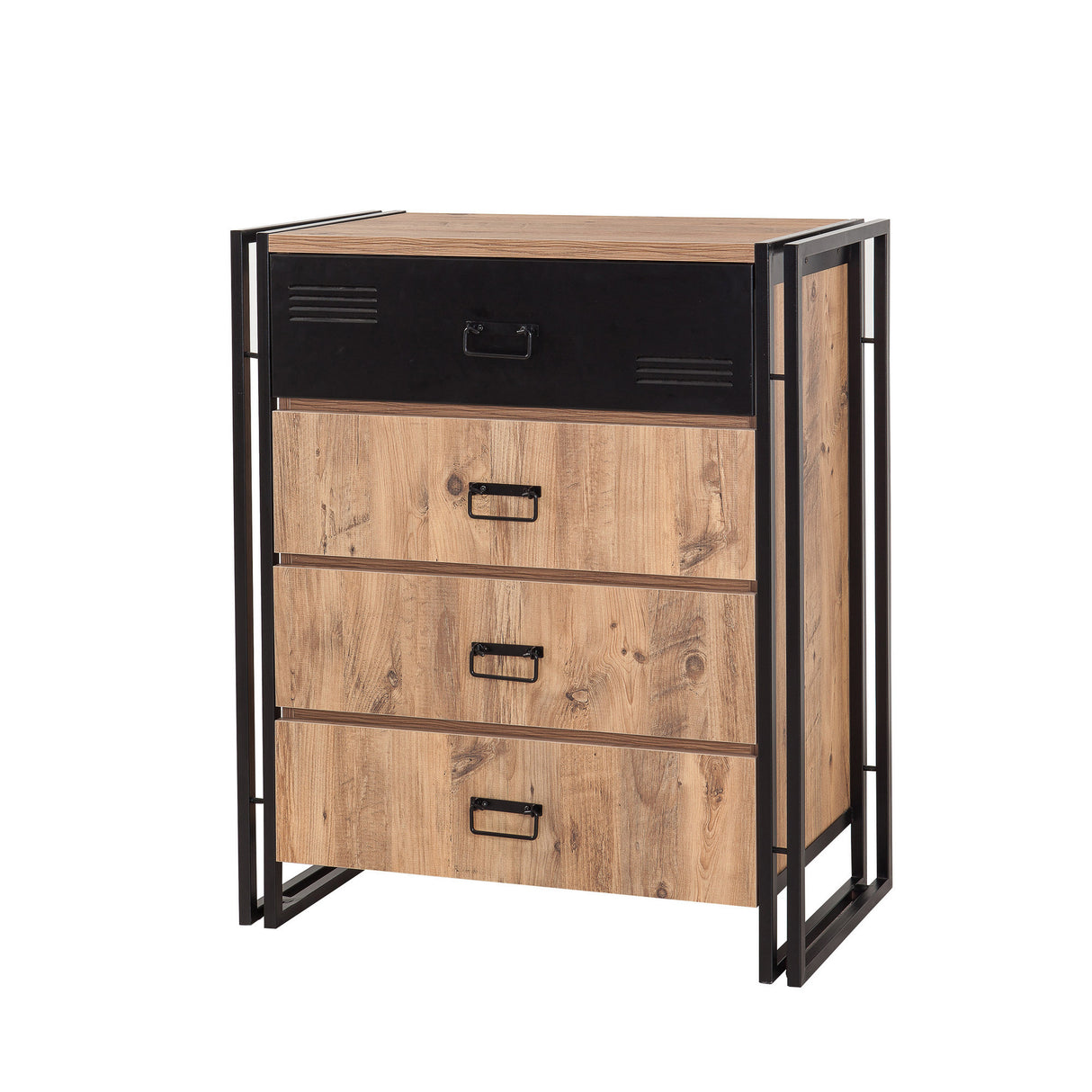 Chest of drawers cosmo Atlantic pine wood black melamine