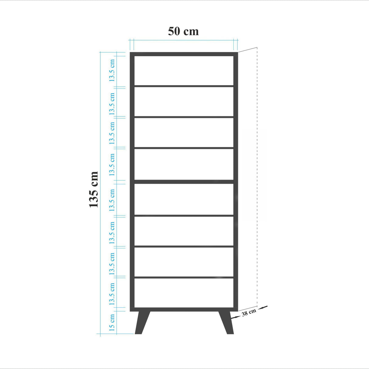 Shoe cabinet Filinta Sonoma Oak Latjes Melamine 50x135x38 cm