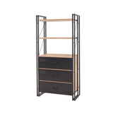 Bookcase Cosmo Atlantic Pine Black Melamine 90x180x35 cm